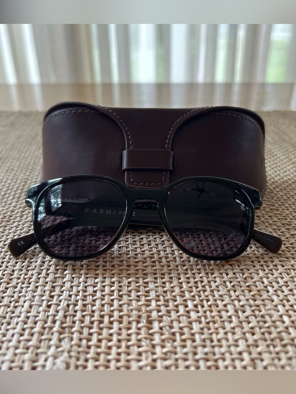 RAEN Optics Squire Chocolate & White Polarized Sunglasses with Case.